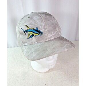 Richardson 112P Trucker Hat Gray marbled Mesh Snapback Fishing Tuna Patch Cap